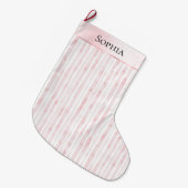  roze witte strepen kerst grote kerstsok (Voorkant (Hangend))