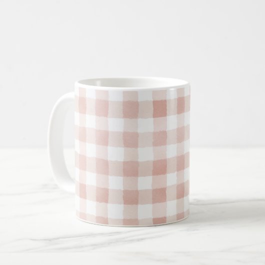 Roze Witte Strepen Koffiemok (Voorkant links)