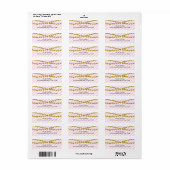 Roze & Witte Strepen met Gouden Hartjes Labels (Full Sheet)