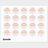 Roze & Witte Strepen met Gouden Hartjes Stickers (Vel)