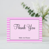 Roze/witte strepen met ingevulde kaart Hartelijk d (Staand voorkant)