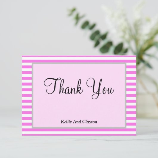 Roze/witte strepen met ingevulde kaart Hartelijk d (Staand voorkant)