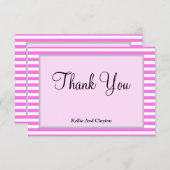 Roze/witte strepen met ingevulde kaart Hartelijk d (Voorkant / Achterkant)