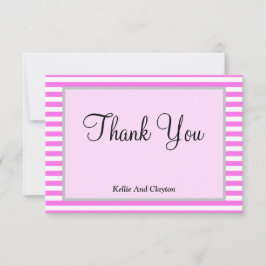 Roze/witte strepen met ingevulde kaart Hartelijk d