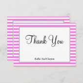 Roze/witte strepen met ingevulde kaart Hartelijk d (Voorkant / Achterkant)