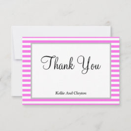 Roze/witte strepen met ingevulde kaart Hartelijk d