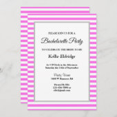 Roze/witte strepen met omhuld bachelorette kaart (Voorkant / Achterkant)