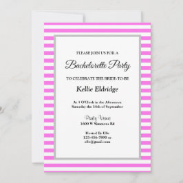 Roze/witte strepen met omhuld bachelorette kaart