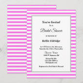 Roze/witte strepen omhuld Vrijgezellenfeest Kaart (Voorkant / Achterkant)