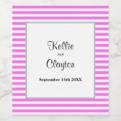 Roze/witte strepen omhuld wijn etiket (Enkel label)