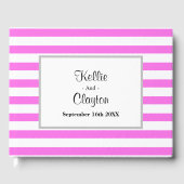 Roze/witte strepen omwoeld gastenboek (Voorkant)