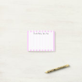 Roze Witte Strepen Patroon 4" x 3" Stickies Post-it® Notes (Op bureau)