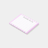 Roze Witte Strepen Patroon 4" x 3" Stickies Post-it® Notes (Schuin)