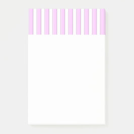 Roze Witte Strepen Patroon 4" x 6" Stickies Post-it® Notes