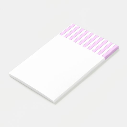 Roze witte strepen Patroon Stickies Post-it® Notes (Schuin)