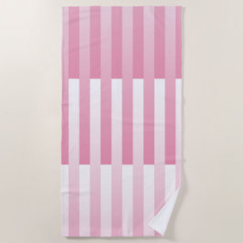 Roze Witte Strepen Patroon Strandlaken