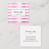 Roze witte strepen Salon Visitekaartje (Voorkant / Achterkant)