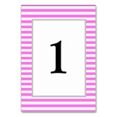 Roze/Witte Strepen Trouwtafel Nummer Kaart (Achterkant)