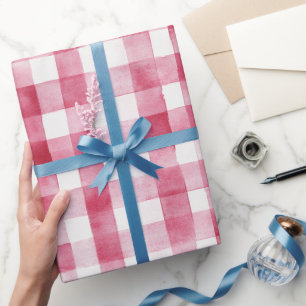Roze Witte Strepen Verjaardag Cadeaupapier
