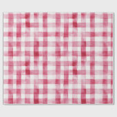 Roze Witte Strepen Verjaardag Cadeaupapier (Vlak)