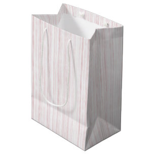 Roze Witte Strepen Verjaardag Medium Cadeauzakje