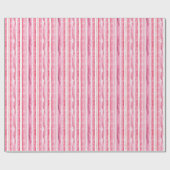 Roze Witte Strepen Verjaardag Meisjesachtig Cadeaupapier (Vlak)