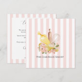 Roze witte stripe bakkerij Hartelijk dank Bedankkaart (Voorkant / Achterkant)