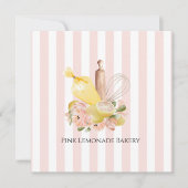 Roze witte stripe bakkerij Hartelijk dank Bedankkaart (Voorkant)