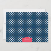 Roze witte strips Pirate Ship Birthday Invitation Kaart (Achterkant)