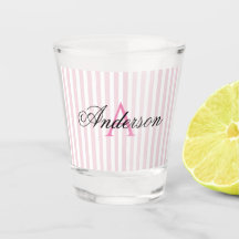 Roze & Witte Stroken Monogram