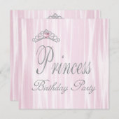 Roze Witte Tiara Meisjes Prinses Verjaardagsfeest Kaart (Voorkant / Achterkant)
