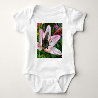Roze Witte Tijger Lilly Bloem Blauwe Vlinder Naam Romper