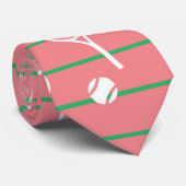 Roze witte tinnen tinnen roze patroonstrepen stropdas (Opgerold)