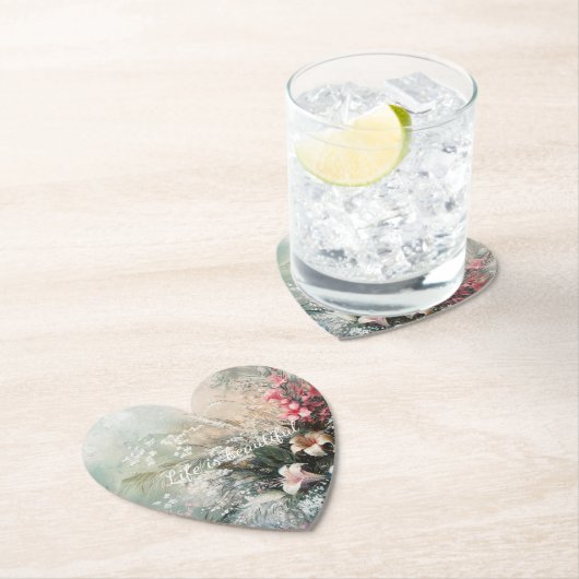 Roze witte tropische bloem kartonnen onderzetters (Insitu)