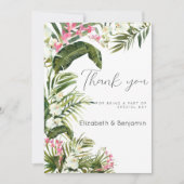 Roze witte tropische orchideeënbloemen Bedankt Kaart (Voorkant)