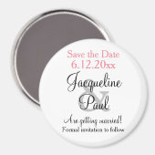 Roze Witte Trouw Save the Date Magneet (Voorkant / Achterkant)