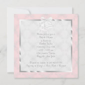 Roze Witte Trouwjurk Bruids Douche Uitnodigingen (Achterkant)