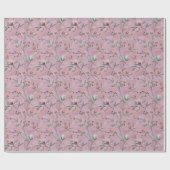 Roze & Witte Tulpen Anemonen Patroon Cadeaupapier (Vlak)