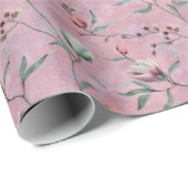 Roze & Witte Tulpen Anemonen Patroon Cadeaupapier (Rol Hoek)