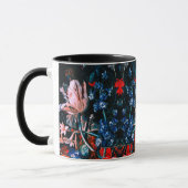 ROZE WITTE TULPEN, BLOEMEN IN ZWART Floral Monogra Mok (Links)