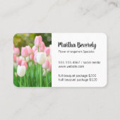 Roze Witte Tulpen | Bloemist Visitekaartje (Achterkant)