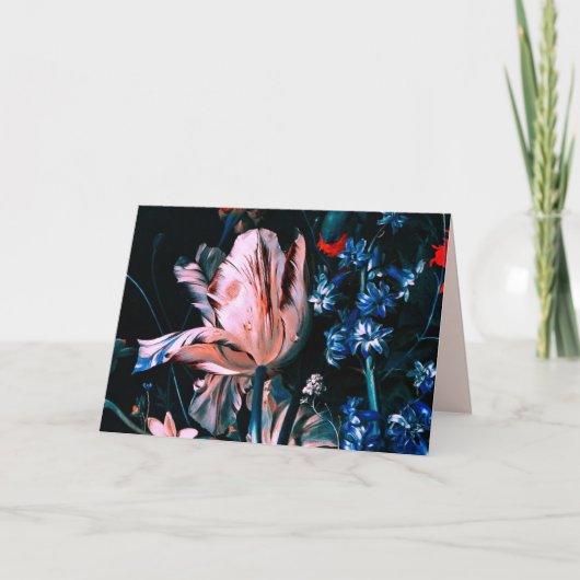 ROZE WITTE TULPEN ,CUPIDO'S ,BLOEMEN Verjaardag Kaart (Voorkant)