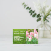 Roze witte tulpenbloemen | landschapsarchitectuur visitekaartje (Staand voorkant)