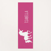 Roze witte unicorn Silhouette , gepersonaliseerde  Yogamat (Voorkant)