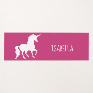 Roze witte unicorn Silhouette , gepersonaliseerde Yogamat