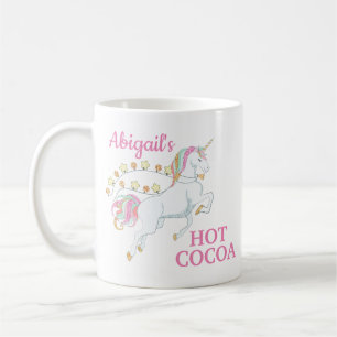 Roze witte unicorn warmtecacao koffiemok