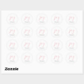 Roze Witte Vakantie Retour Adres Envelop Seal Ronde Sticker (Vel)