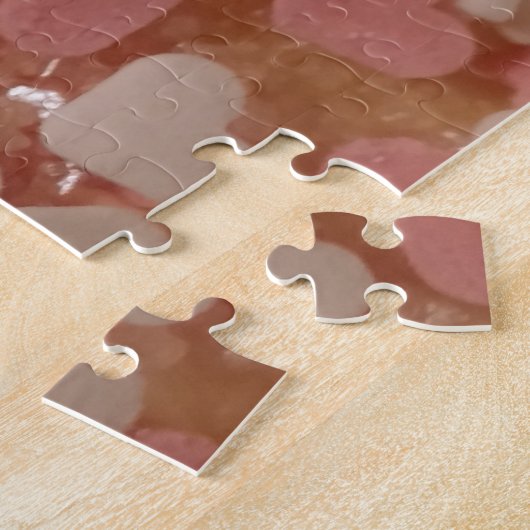 Roze witte Valentijn Harten, koekjesdecoratie, lie Legpuzzel (Zijkant)