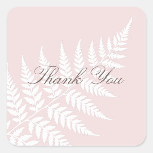 Roze Witte Varens Bruiloft Bedankt Vierkante Sticker