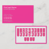 Roze witte verslaggever aangepaste visitekaartjes (Voorkant / Achterkant)